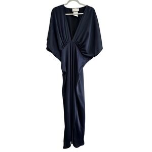 BHLDN Navy Blue Amelia Deep-V Flutter-Sleeve Bridesmaid Wedding Guest Gala 16W